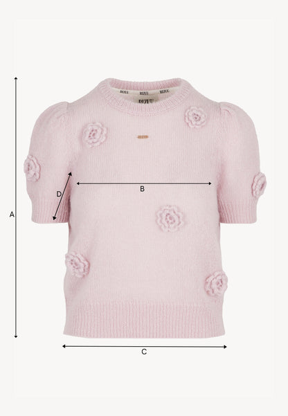 Pink sweater with floral details ADRIS