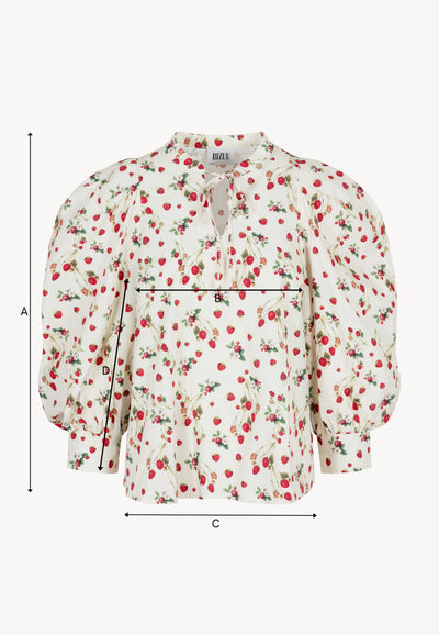 Cream blouse with an original print ANDRASSA