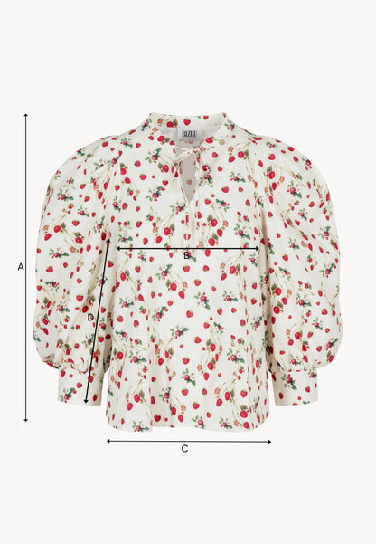 Cream blouse with an original print ANDRASSA