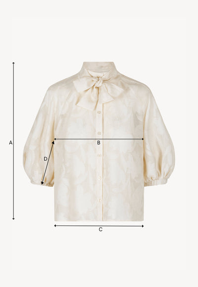 Cream AZALEA blouse with a floral pattern