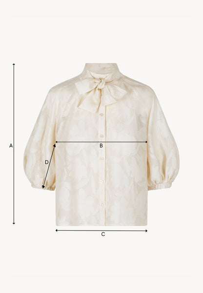 Cream AZALEA blouse with a floral pattern