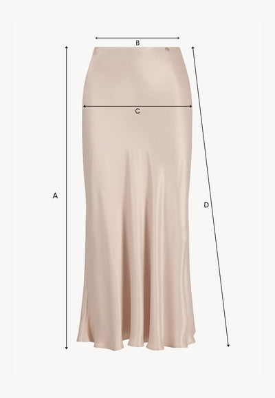 Beige midi viscose skirt BREE