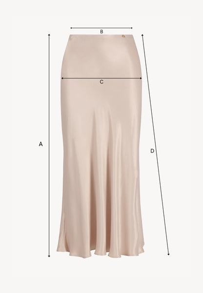 Beige midi viscose skirt BREE