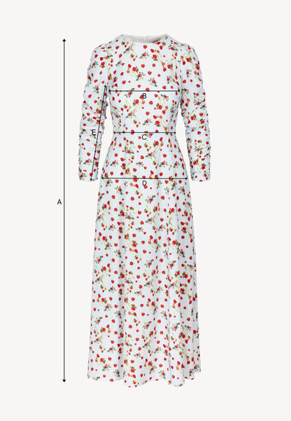 Blue midi dress with original print CALANA