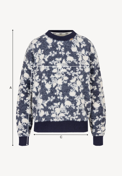 CANELA navy blue sweater with signature print