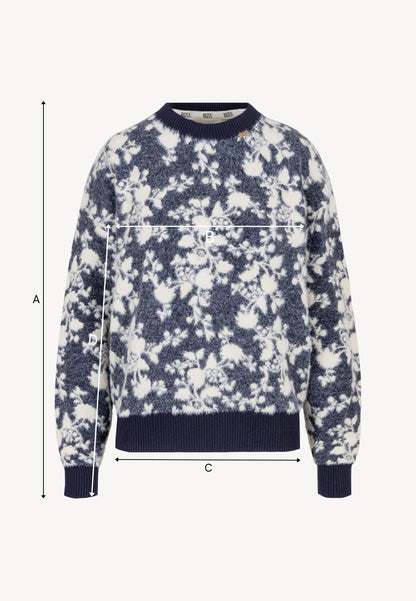 CANELA navy blue sweater with signature print