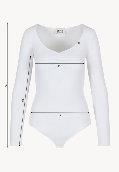 Cream bodysuit with a decorative neckline CAPI