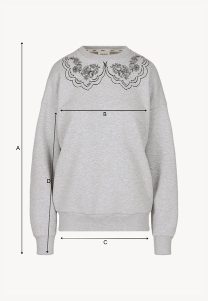 Gray sweatshirt with printed collar COLLIER