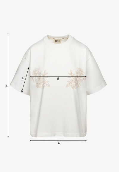 Cream T-shirt with original graphic FANYA