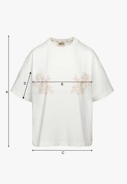 Cream T-shirt with original graphic FANYA