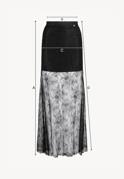 FLACE black lace skirt