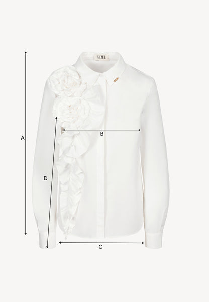 White shirt with decorative flowers FLOWYA