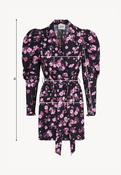 GEORGINA black floral mini dress