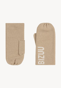 Beige gloves with BIZUU logo GLOVU