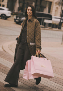 MAREVIA long quilted coat in khaki