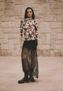 FLACE black lace skirt