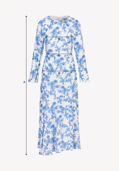 Blue viscose midi dress IVYNI