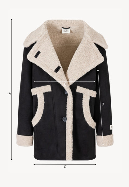 Black eco-shearling jacket LAFARA