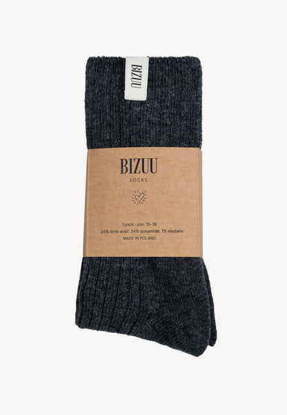 LANA wool socks in graphite