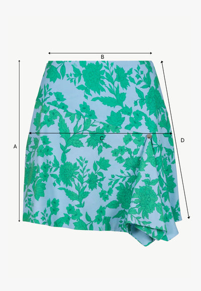 Blue floral mini skirt LANNIL