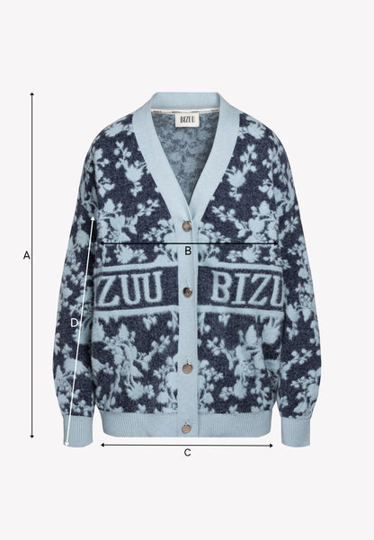 Blue cardigan with branded buttons LANZAR