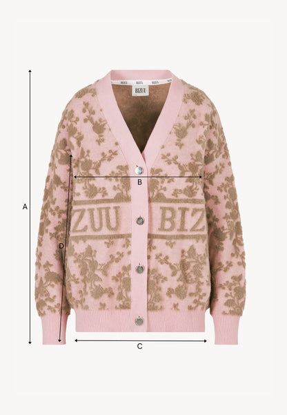 LANZAR pink cardigan with signature print