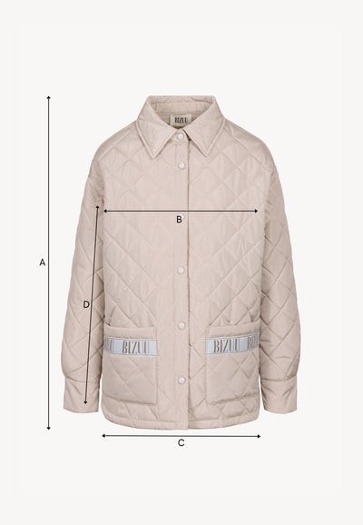 Beige MARIN oversized quilted women’s jacket
