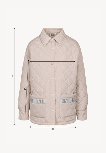 Beige MARIN oversized quilted women’s jacket