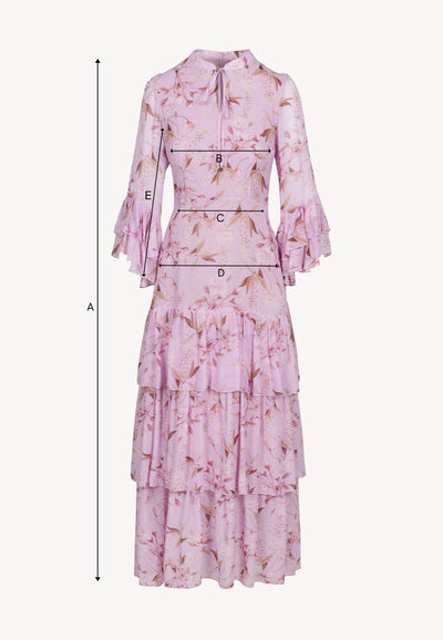 Purple maxi dress with original print MASSI