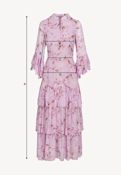 Purple maxi dress with original print MASSI