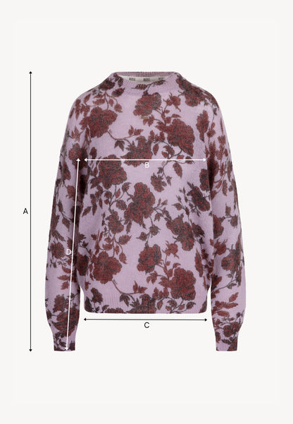 MENTON pink wool sweater with signature print