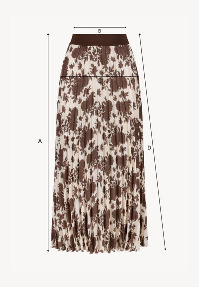 Cream MINA pleated skirt