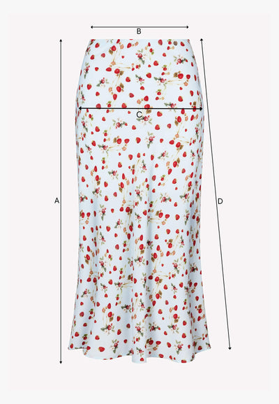 Blue floral print midi skirt MOLLENA