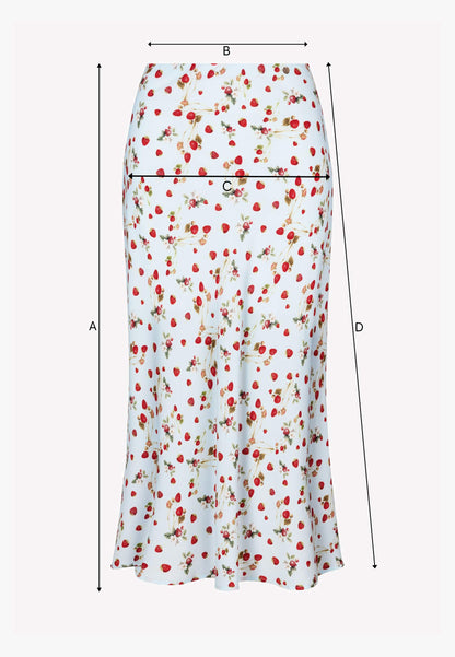 Blue floral print midi skirt MOLLENA