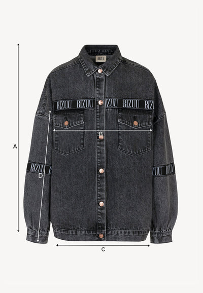 Denim jacket with branded stripes PASSA
