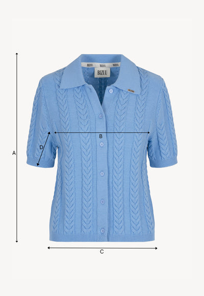 Blue PATRI cardigan in a polo style