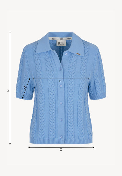 Blue PATRI cardigan in a polo style