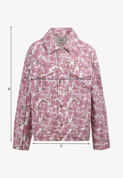 PRINSA denim jacket in a pink floral print