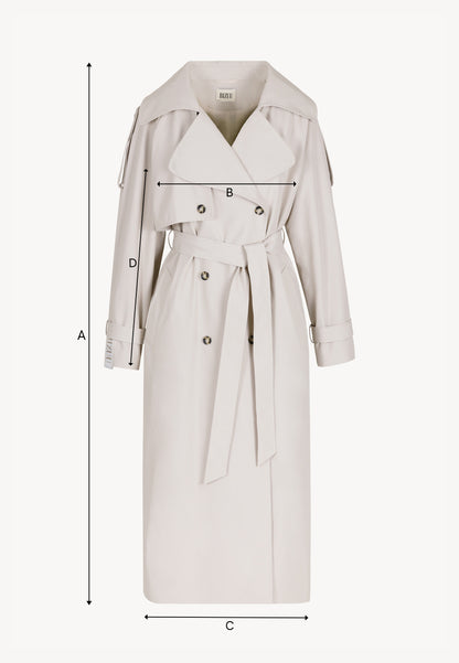 Beige women’s oversized coat with side stripe RACHELLA