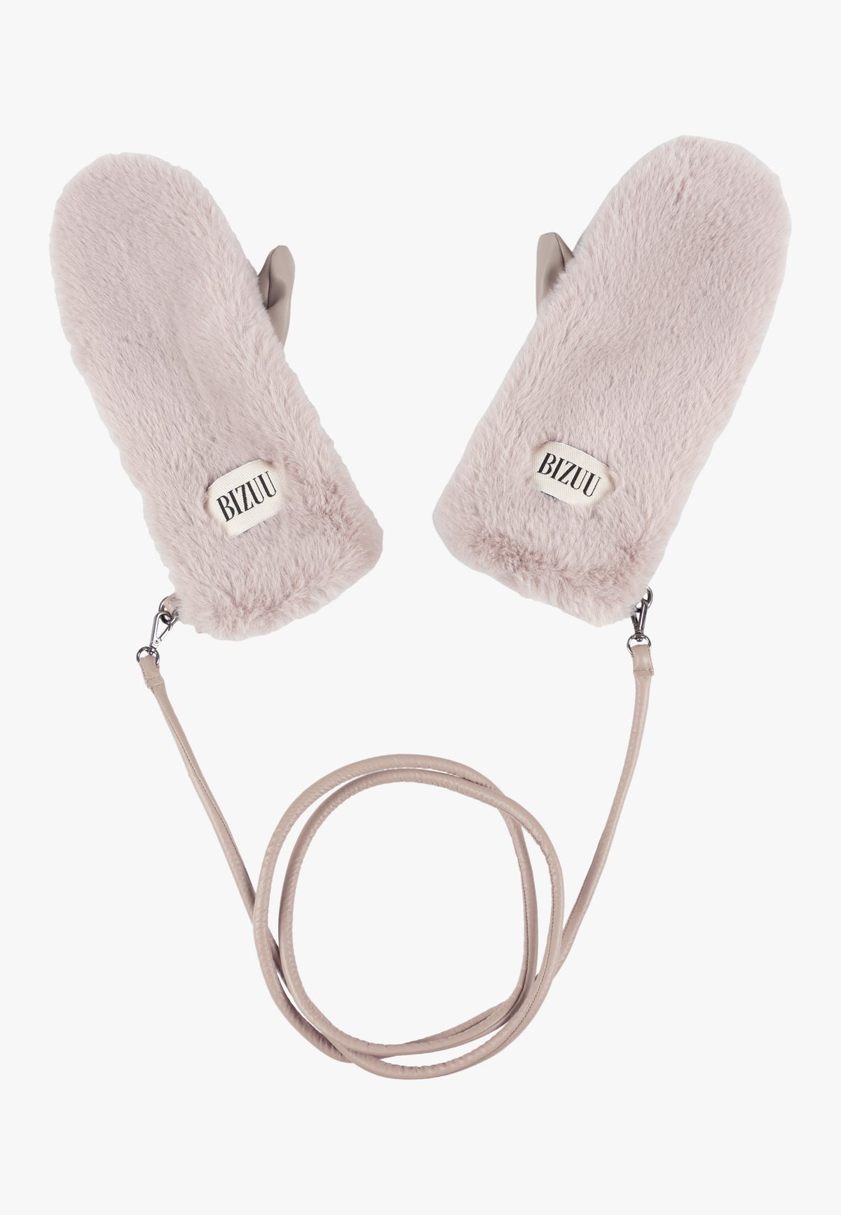 Beige ROKKA gloves with an eco-leather cord.