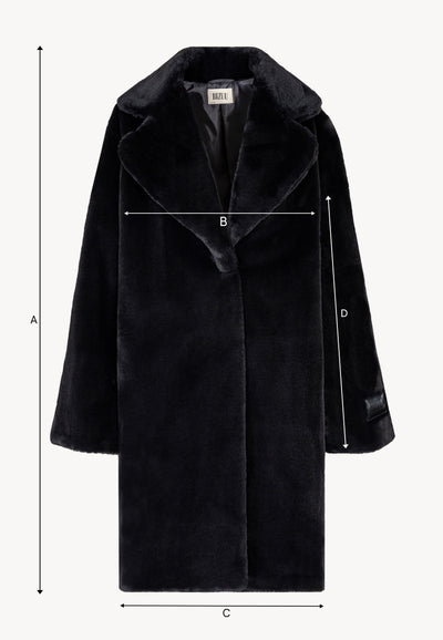 Black ROMA women’s faux fur coat with logo detail on the sleeve