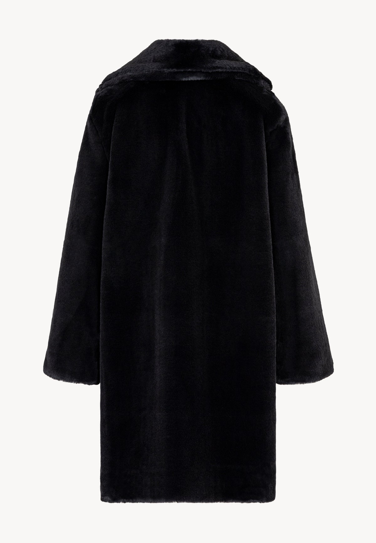 Back view of the black ROMA coat.
