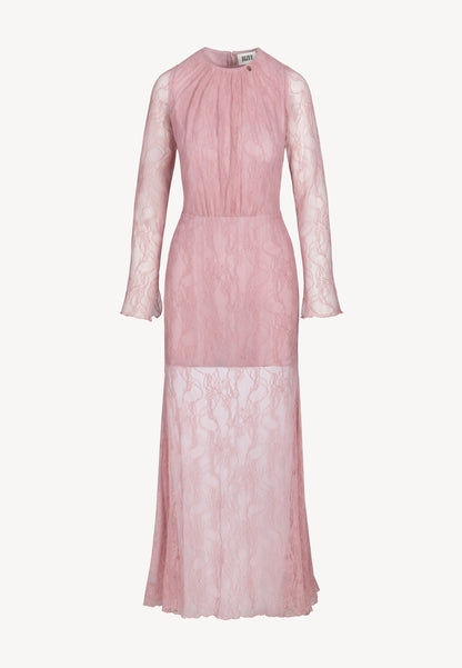 Pink lace maxi dress SOLIN