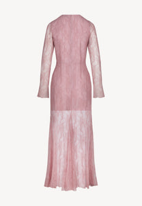 Pink lace maxi dress SOLIN