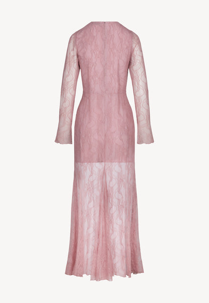 Pink lace maxi dress SOLIN