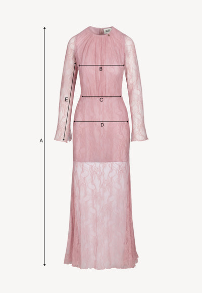 Pink lace maxi dress SOLIN