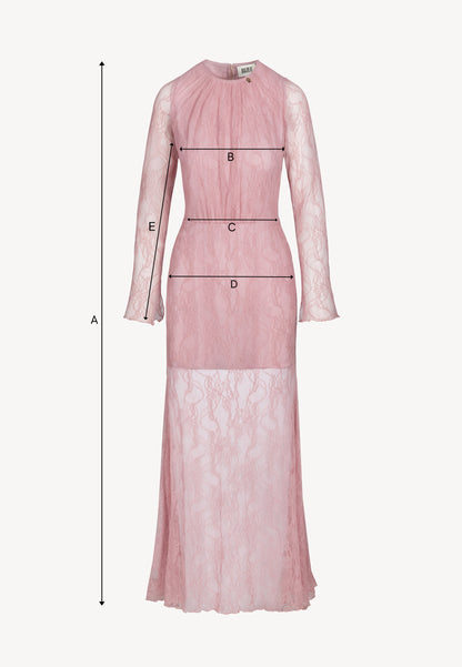 Pink lace maxi dress SOLIN