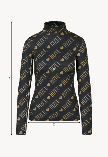 Graphite fitted turtleneck with logo SOPHIE