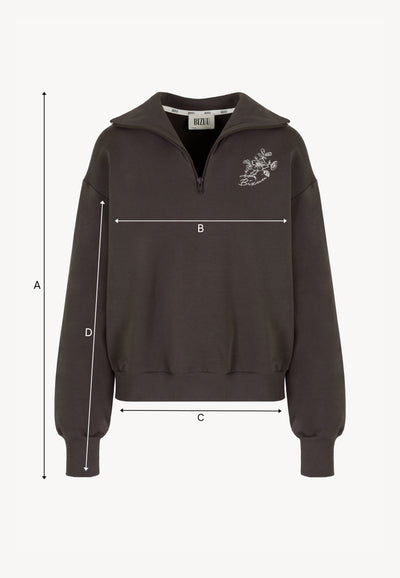 Brown half-zip sweatshirt TANSY