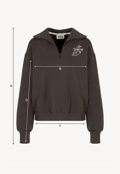 Brown half-zip sweatshirt TANSY